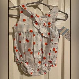 NWT Cat & Jack Cherry Romper with Headband